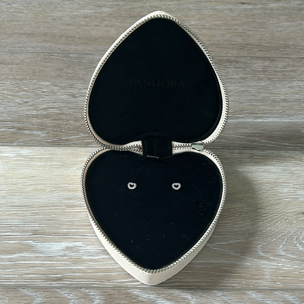Pandora CZ Heart Earring Studs